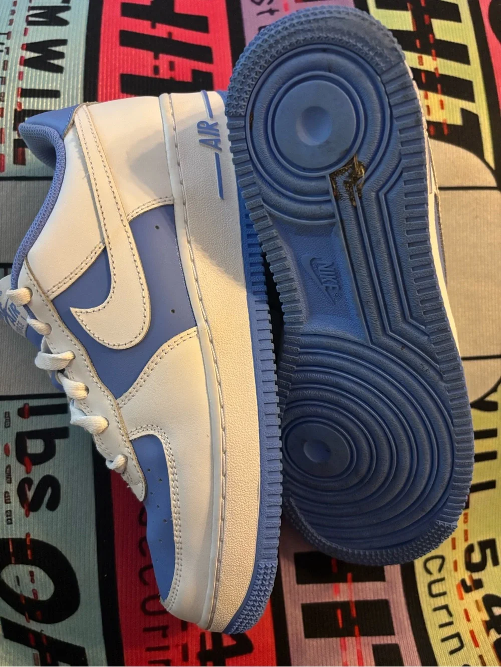 Nike Air Force 1 Low White and Light Blue (Kids)